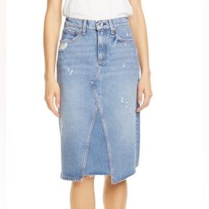 rag & bone Distressed Denim Skirt
